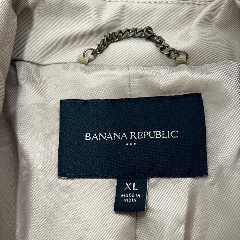 Banana Republic Classic Trench Coat Womens XL Classic Double Breasted Khaki - Picture 3 of 11